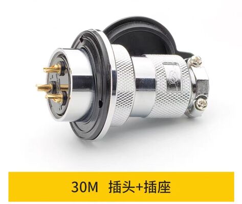 Zhongqiang Aviation Plug and Socket 30M with 30mm Opening 1000V Voltage Rating Metal/Plastic Servo Motor Connector