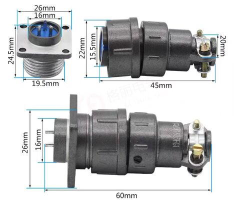 CX16Z3FG1 Aviation Plug Servo Motor Connector with 1000V Voltage Rating 6PIN 7PIN Insulation Resistance and 18-24 AWG Wire Gauge